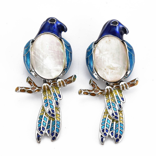 

PandaHall Natural White Shell Eagle Brooch with Enamel, Alloy Lapel Pin with Loop for Backpack Clothes Pendant Jewelry, Cadmium Free & Lead...