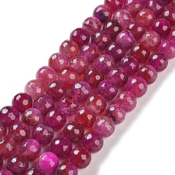

PandaHall Natural Agate Beads Strands, Dyed & Heated, Faceted, Round, Medium Violet Red, 10mm, Hole: 0.8mm, about 37pcs/strand, 14.96''...