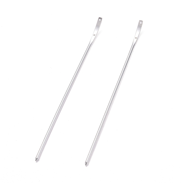 

PandaHall Brass Hair Stick Findings, U Shaped, Silver, 167x4x3mm, Hole: 1.4mm and 1.6mm Brass