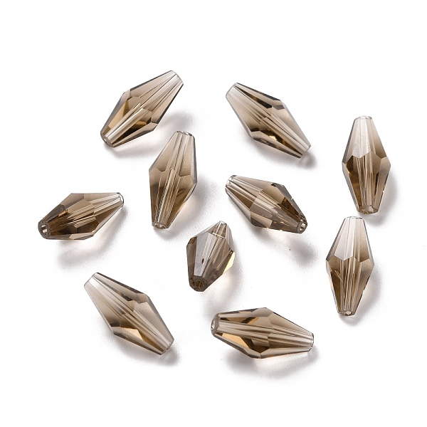 

PandaHall Transparent Glass Beads, Faceted, Bicone, Camel, 8x4mm, Hole: 1mm Glass Bicone Brown