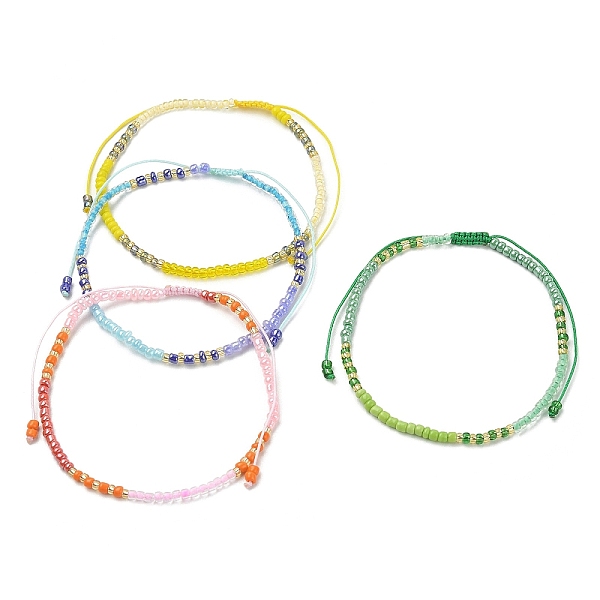 

PandaHall Glass Seed Braided Bead Bracelets, Adjustable Bracelet, Mixed Color, Inner Diameter: 2-1/8~3-1/2 inch(5.5~9cm) Glass Multicolor