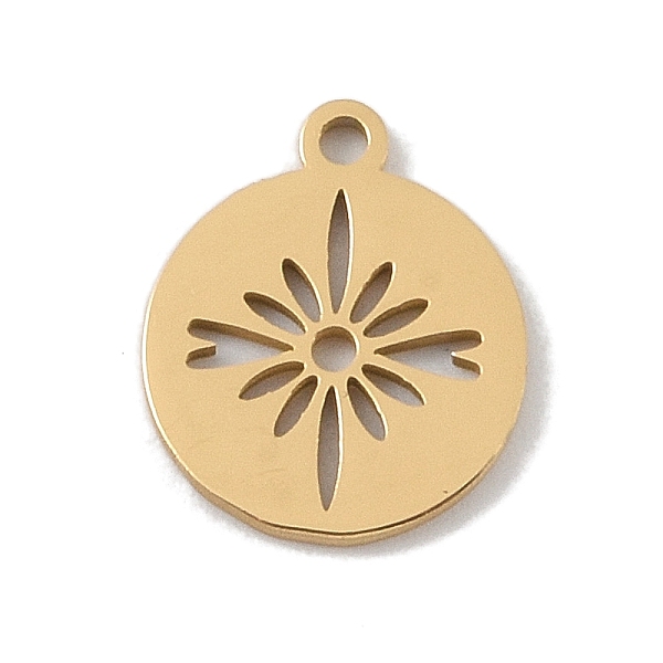 

PandaHall 304 Stainless Steel Pendants, Laser Cut, Flat Round with Fireworks Charm, Golden, 12x10x1mm, Hole: 1mm 304 Stainless Steel Flat...