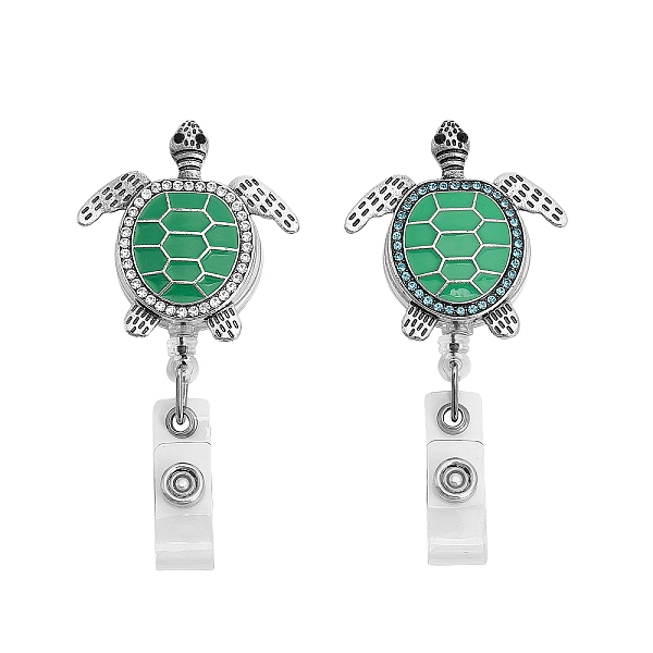 

PandaHall Sea Turtle Alloy with Rhinestone Enamel Retractable Badge Holder, ABS Plastic Badge Reel, Antique Silver & Platinum, 125mm..., Multicolor