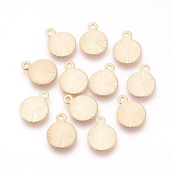 

PandaHall Brass Charms, Nickel Free, Real 18K Gold Plated, Flat Round, 12x9x0.5mm, Hole: 1mm Brass Flat Round