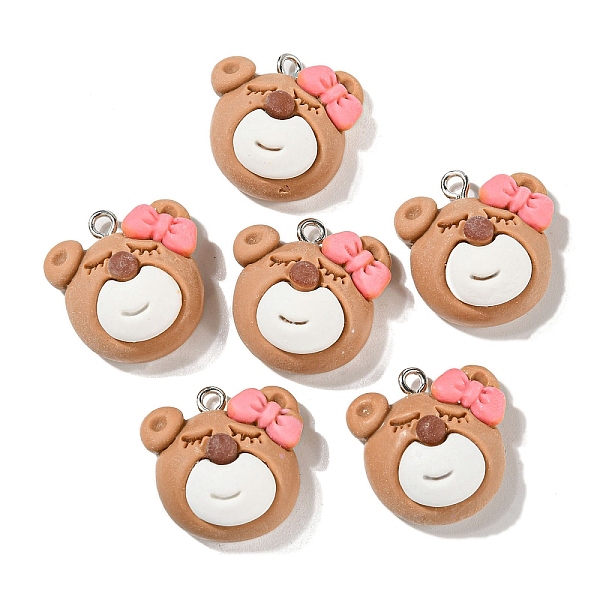 

PandaHall Resin Pendants, with Platinum Iron Peg Bail, Bear, Peru, 22x20x10.5mm, Hole: 2mm Resin Bear Brown