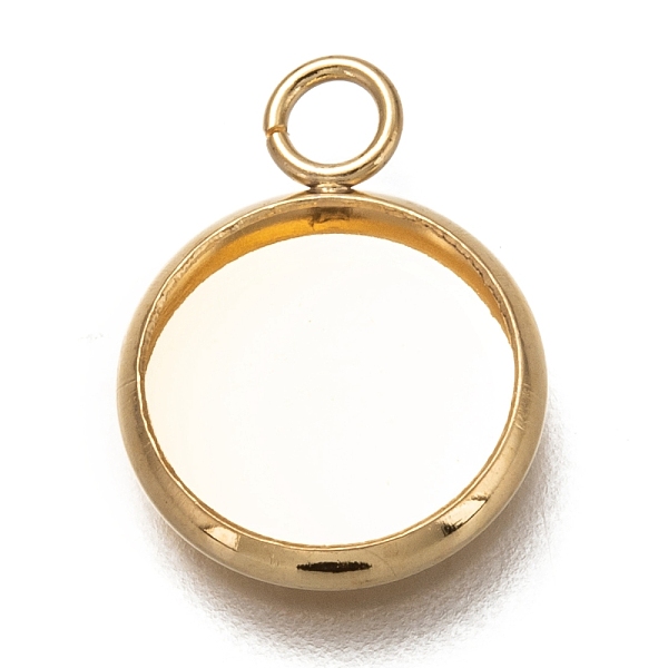 

PandaHall 304 Stainless Steel Pendant Cabochon Settings, Plain Edge Bezel Cups, Flat Round, Real 18K Gold Plated, Tray: 10mm, 15.5x12x2mm...