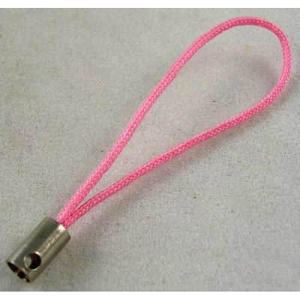 

PandaHall Mobile Phone Strap, Colorful DIY Cell Phone Straps, Nylon Cord Loop with Alloy Ends, Pink, 50~60mm Nylon Pink
