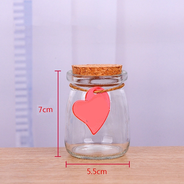 

PandaHall Glass Pudding Containers with Cork Lid, Wishing Bottles Glass Favor Jars, Clear, 5.5x7cm, Capacity: 100ml(3.38fl. oz) Glass Bottle...