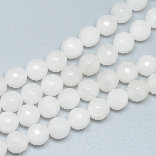 

PandaHall Glass Beads Strands, Faceted, Round, White, 6mm, Hole: 1mm, about 62~64pcs/strand, 13.78 inch~14.37 inch(35~36.5cm) Glass Round...