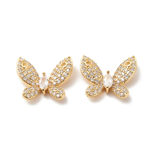 

PandaHall Brass Micro Pave Clear Cubic Zirconia Pendants, Cadmium Free & Lead Free, Butterfly Charm, Golden, 15x18x4mm, Hole: 1.5mm...