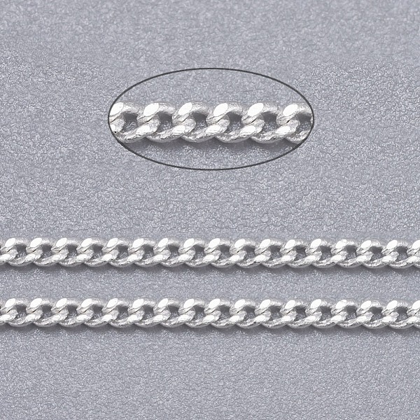 

PandaHall Brass Twisted Chains, Curb Chains, Diamond Cut, Soldered, Faceted, with Spool, Cadmium Free & Lead Free, Silver Color Plated...