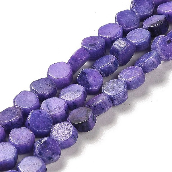 

PandaHall Natural Dolomite Beads Strands, Dyed, Hexagon, Blue Violet, 7x6x3mm, Hole: 1.2mm, about 66pcs/strand, 16.34 inch(41.5cm) Dolomite...