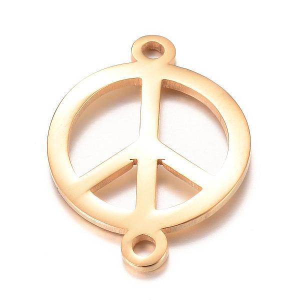 

PandaHall 201 Stainless Steel Links connectors, Peace Sign, Golden, 22x16x1mm, Hole: 1.5mm 201 Stainless Steel Peace Sign