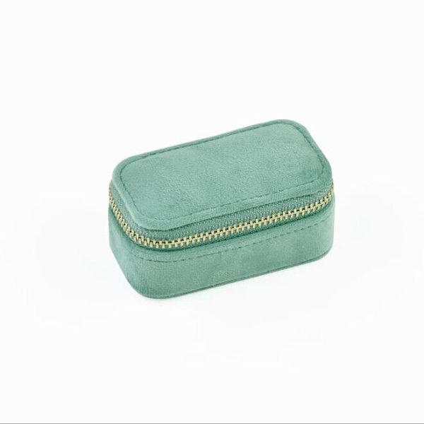 

PandaHall Velet Jewelry Box, Travel Portable Jewelry Case, Zipper Storage Boxes, for Rings, Earrings, Rectangle, Medium Aquamarine...
