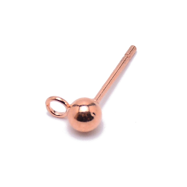 

PandaHall 304 Stainless Steel Ball Stud Earring Post, Earring Findings, with Loop, Rose Gold, 15x6.8x4mm, Hole: 1.5mm, Pin: 0.8mm 304...