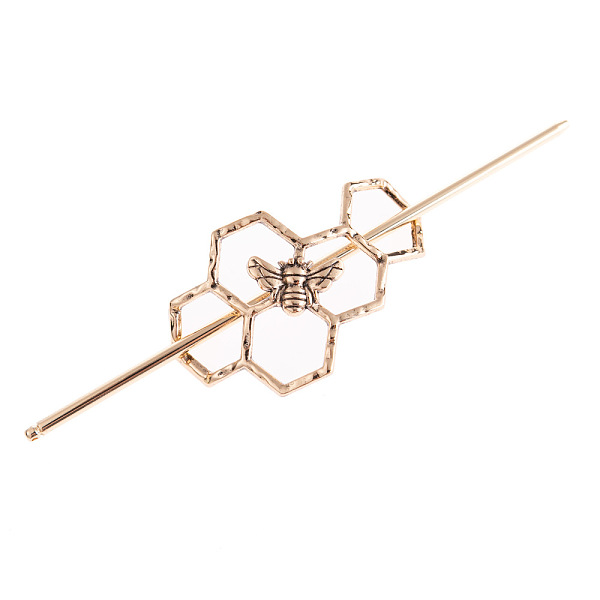 

PandaHall Alloy Hair Sticks, Hair Bun Cages, Hair Clips, Hair Pins, Honeycomb with Bees, Antique Golden, 57x36x4mm Alloy