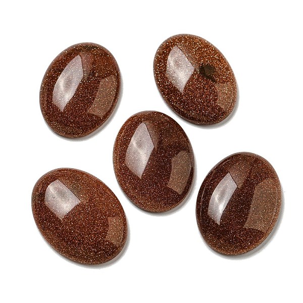 

PandaHall Synthetic Goldstone Cabochons, Oval, 30x21.5~22x5~8.5mm Goldstone Oval