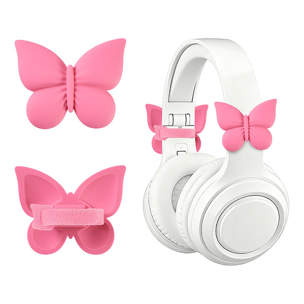 Accessoires décoratifs pour casque audio en silicone papillon