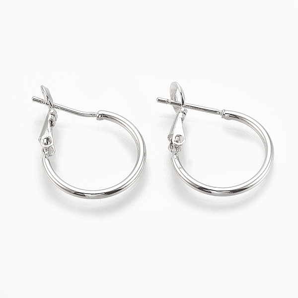 

PandaHall Brass Hoop Earrings, teardrop, Nickel Free, Real Platinum Plated, 18x24x1.5mm, Pin: 0.7mm Brass