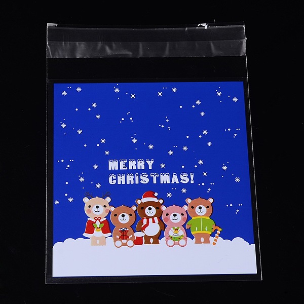 

PandaHall Rectangle OPP Cellophane Bags for Christmas, with Cartoon Pattern, Blue, 14x9.9cm, Unilateral Thickness: 0.035mm, Inner Measure...
