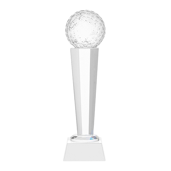 

PandaHall SUPERFINDINGS Crystal Glass Golf Trophy 6.8x23cm Synthetic Quartz Crystal Ball Trophies Awards Ornaments with Presentation Case..., Clear