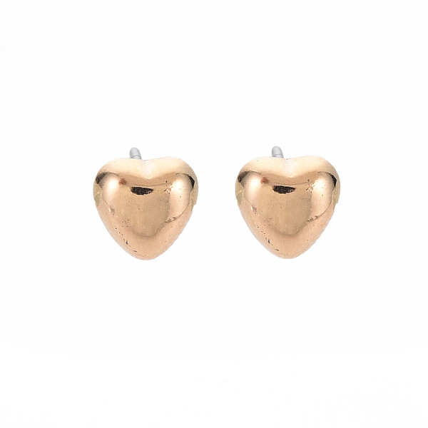 

PandaHall Heart Stud Earrings for Women, Cadmium Free & Lead Free, Gold, 7x7mm, Pin: 0.6mm Plastic Heart Gold