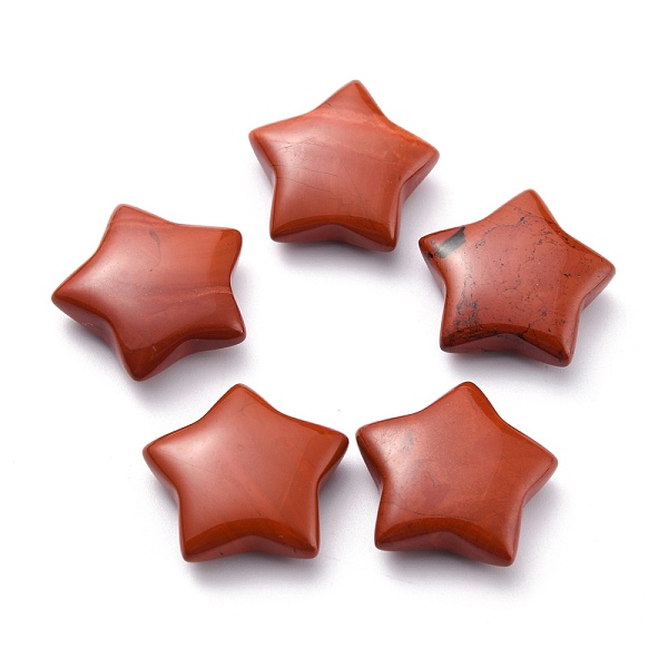 

PandaHall Natural Red Jasper Beads, No Hole, Star, 20~21x20~21x6~6.5mm Red Jasper Star