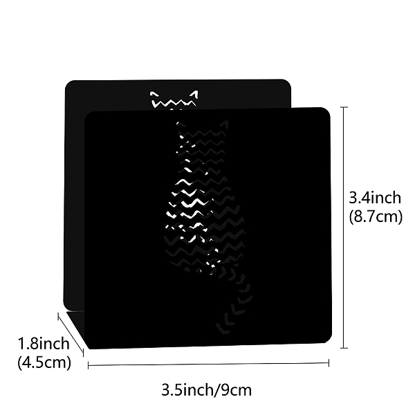 

PandaHall Iron Napkin Holder, Rectangle, Cat Pattern, 219x90mm Iron Cat Shape Black