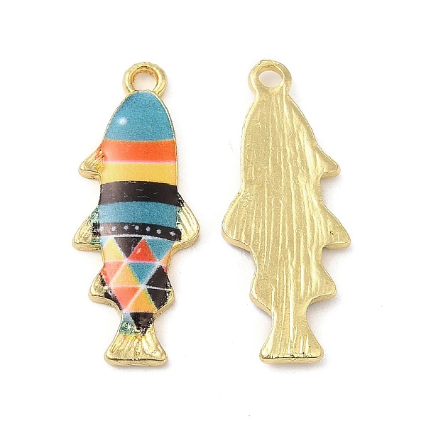 

PandaHall Alloy Enamel Pendants, Cadmium Free & Nickel Free & Lead Free, Golden, Fish Charm, Orange, 27x10.5x2.5mm, Hole: 1.8mm Alloy+Enamel...