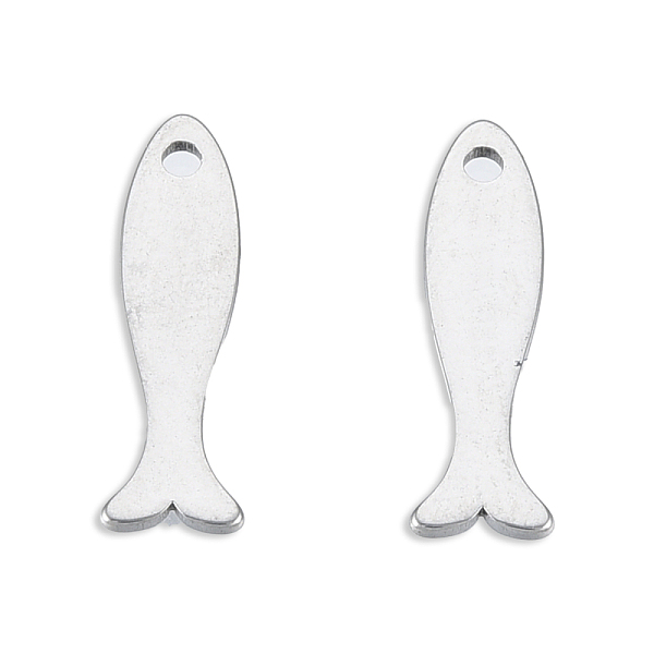 

PandaHall 201 Stainless Steel Charms, Fish, Stainless Steel Color, 15x4.5x1mm, Hole: 1.2mm 201 Stainless Steel Fish
