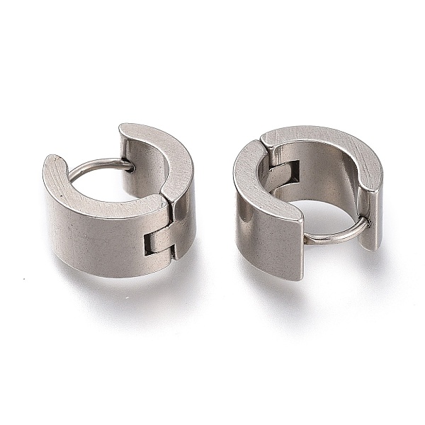 

PandaHall 202 Stainless Steel Huggie Hoop Earrings, with 316 Stainless Steel Pin, Ring, Stainless Steel Color, 13x7mm, Pin: 1mm 202...