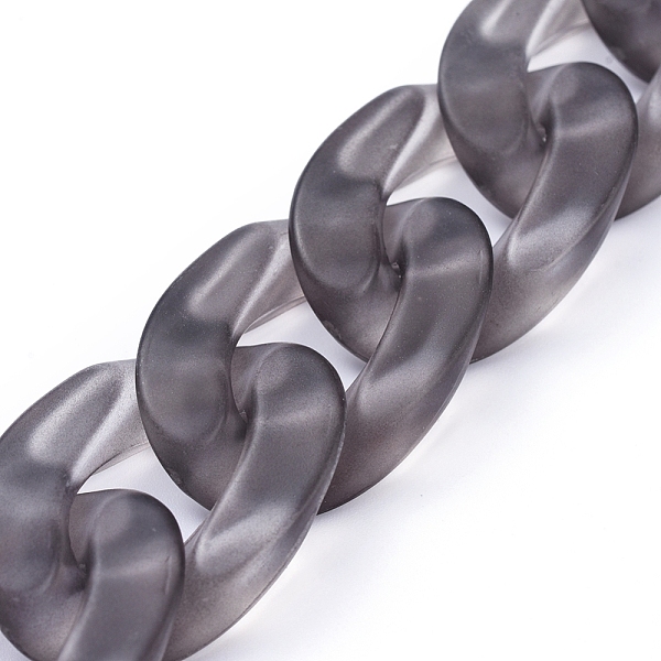 

PandaHall Transparent Acrylic Handmade Curb Chain, Twisted Chain, Black, 29.5x20.5x6mm, about 39.37 inch(1m)/strand Acrylic Black