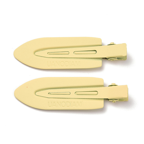 

PandaHall Baking Painted Iron Alligator Hair Clips, Hair Barrettes for Women and Girls, Spade, Light Yellow, 69x19.5x10mm Iron