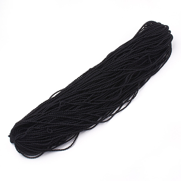 

PandaHall Elastic Cord, 2-Ply, with Nylon Outside and Rubber Inside, Black, 3mm, about 100yard/bundle(300 feet/bundle) Elastic Fibre Black