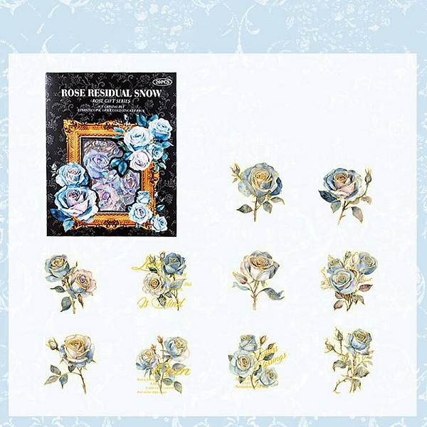 

PandaHall 20Pcs Rose Flower PET Waterproof Self Adhesive Stickers, Hot Stamping Floral Decals for DIY Scrapbooking, Photo Album Decoration...