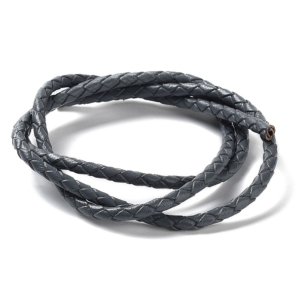 

PandaHall Braided Leather Cord, Gray, 3mm, 50yards/bundle Leather Gray