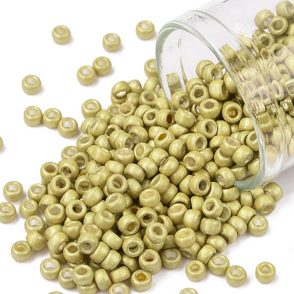 

PandaHall TOHO Round Seed Beads, Japanese Seed Beads, Frosted, (559F) Matte Galvanized Golden Pear, 8/0, 3mm, Hole: 1mm, about 220pcs/10g..., Gold