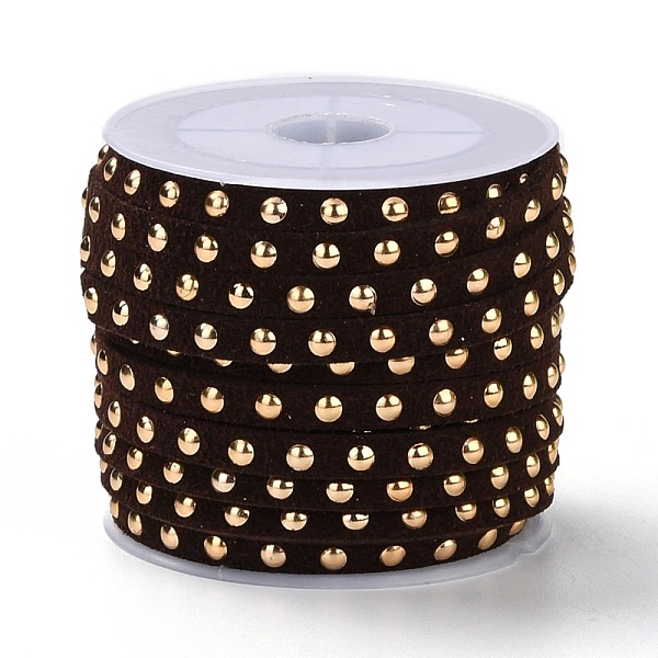 

PandaHall Faux Suede Cord, with Golden Tone Alloy Rivet, For Punk Rock Jewelry Making, Coconut Brown, 5x2.5mm, about 5.46 yards(5m)/roll...