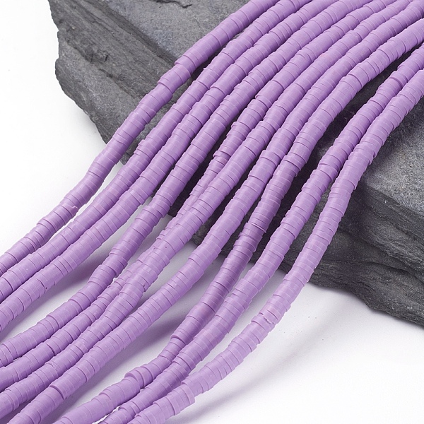 

PandaHall Handmade Polymer Clay Beads, Disc/Flat Round, Heishi Beads, Plum, 4x1mm, Hole: 1mm, about 380~400pcs/strand, 17.7 inch Polymer..., Purple