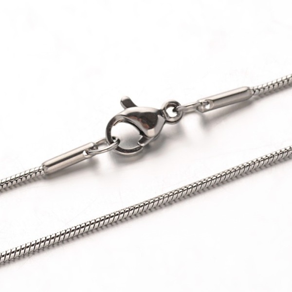 

PandaHall 1mm 201 Stainless Steel Round Snake Chain Necklaces for Women Men, with Lobster Claw Clasps, Stainless Steel Color, 19.7 inch...