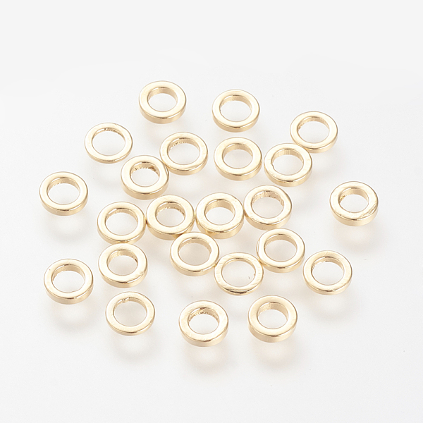 

PandaHall Brass Spacer Beads, Nickel Free, Real 18K Gold Plated, 5x1mm, Hole: 3mm Brass Donut