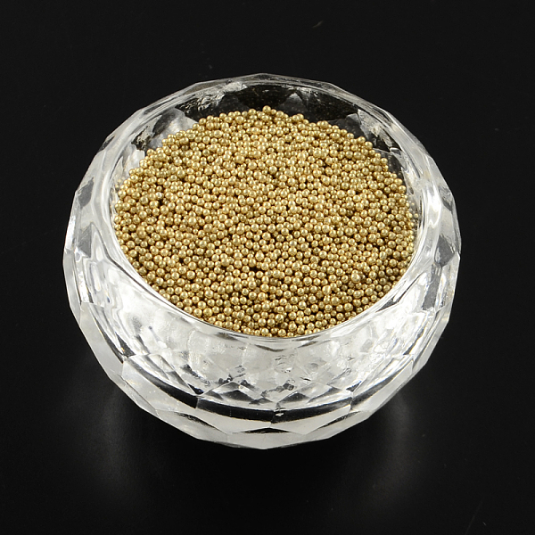 

PandaHall Color Plated DIY 3D Nail Art Decoration Mini Glass Beads, Tiny Caviar Nail Beads, Light Khaki, 0.6~0.8mm Glass
