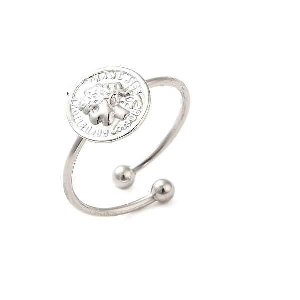 

PandaHall 304 Stainless Steel Open Cuff Ring, Flat Round, Stainless Steel Color, Inner Diameter: 18mm 304 Stainless Steel Flat Round