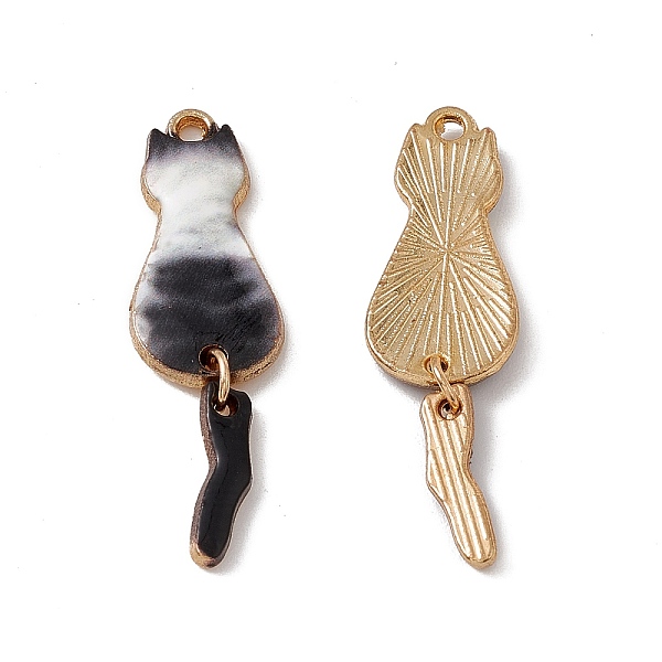 

PandaHall Rack Plating Alloy Enamel Pendants, Light Gold, Cat Charm, Gray, 34x10x2mm, Hole: 1.5mm Alloy+Enamel Cat Shape Gray