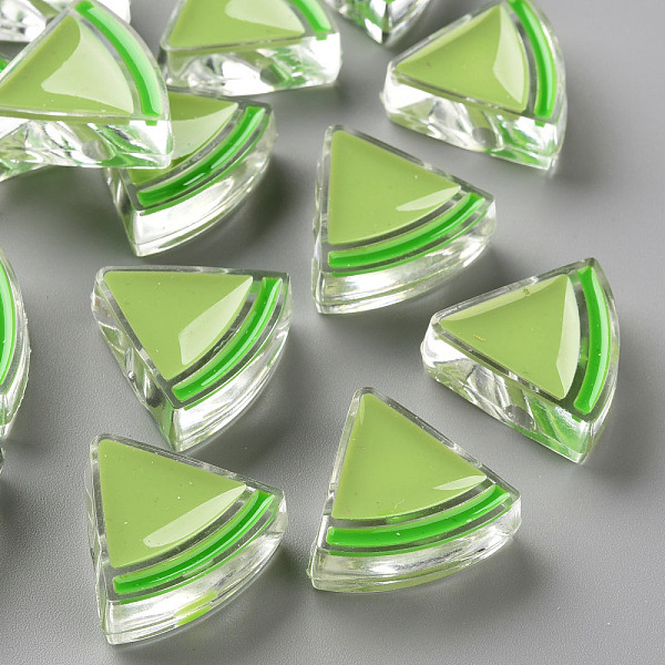 

PandaHall Transparent Enamel Acrylic Beads, Watermelon, Yellow Green, 23.5x25.5x9mm, Hole: 3.5mm Acrylic Fruit