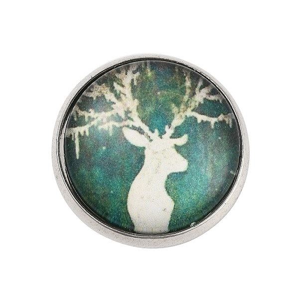 

PandaHall Round with Deer Glass Brooches, Platinum Plated Zinc Alloy Pins, for Backpack Clothes, Teal, 18x5.5mm Glass Round Cyan