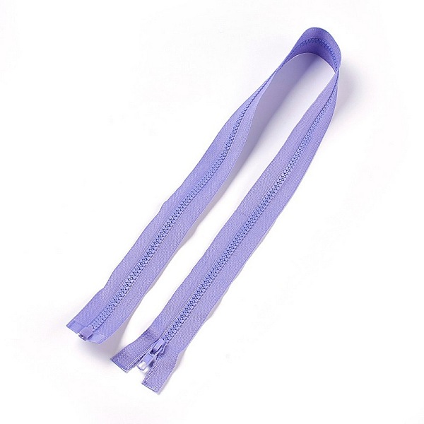 PandaHall Garment Accessories, Nylon and Resin Zipper, with Alloy Zipper Puller, Zip-fastener Components, Lilac, 77.5x3.3cm Nylon Purple