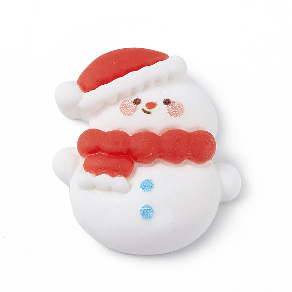 

PandaHall Christmas Theme Opaque Resin Cabochons, for DIY Jewelry Making, Snowman Pattern, 25x22x6mm Resin Snowman