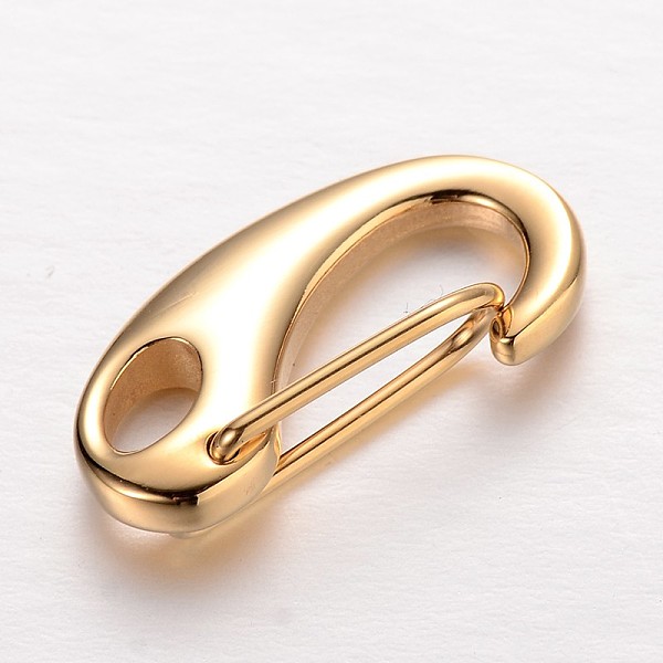 

PandaHall 304 Stainless Steel Keychain Clasp Findings, Ion Plating (IP), Golden, 15~16x7x4mm, Hole: 2x3mm 304 Stainless Steel