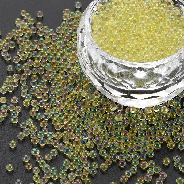 

PandaHall DIY 3D Nail Art Decoration Mini Glass Beads, Tiny Caviar Nail Beads, AB Color Plated, Round, Yellow, 2mm, about 450g/bag Glass...